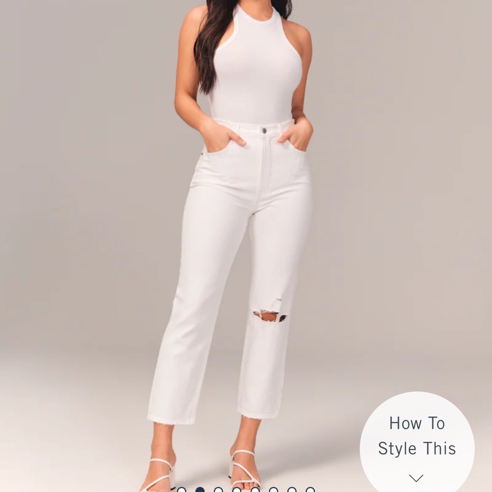 Curve Love Ultra High Rise Ankle Straight Jeans A&F Vintage